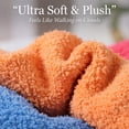 thumbnail image 2 of Colorfut Women's 3-Pairs Cozy Microfiber Anti-Skid Soft Solid Colored Fuzzy Crew Socks Slipper (with non-slip silicone grippers) FZ32-A, 2 of 5