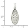 thumbnail image 2 of Beautiful Sterling Silver White Epoxy & Crystal Miraculous Medal Pendant, 2 of 2
