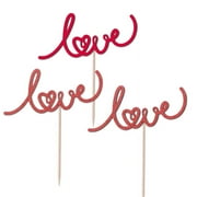 Love Cupcake Toppers Brenda Glitter Cardstock Set of 12 pcs