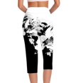 thumbnail image 5 of Costeam Womens High Waist Gradient Color Capri Pants with Side Buttons and Pockets Casual Slim Fit Cropped Trousers, 5 of 9