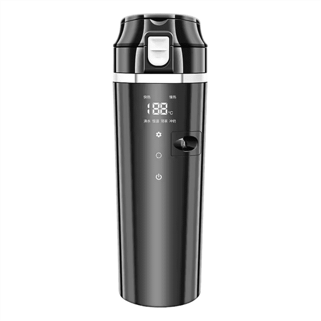 12V/24V Car Heating Cup Digital LCD Display Electric Kettle Stainless Steel Car Heated Smart Mug 500ML Heated Kettle