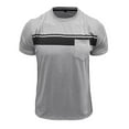 thumbnail image 4 of Rhuody Short Sleeve mens t shirt Round Neck Tee Pullover Striped Printed Lightweight Tops Clothes Light Gray S, 4 of 7