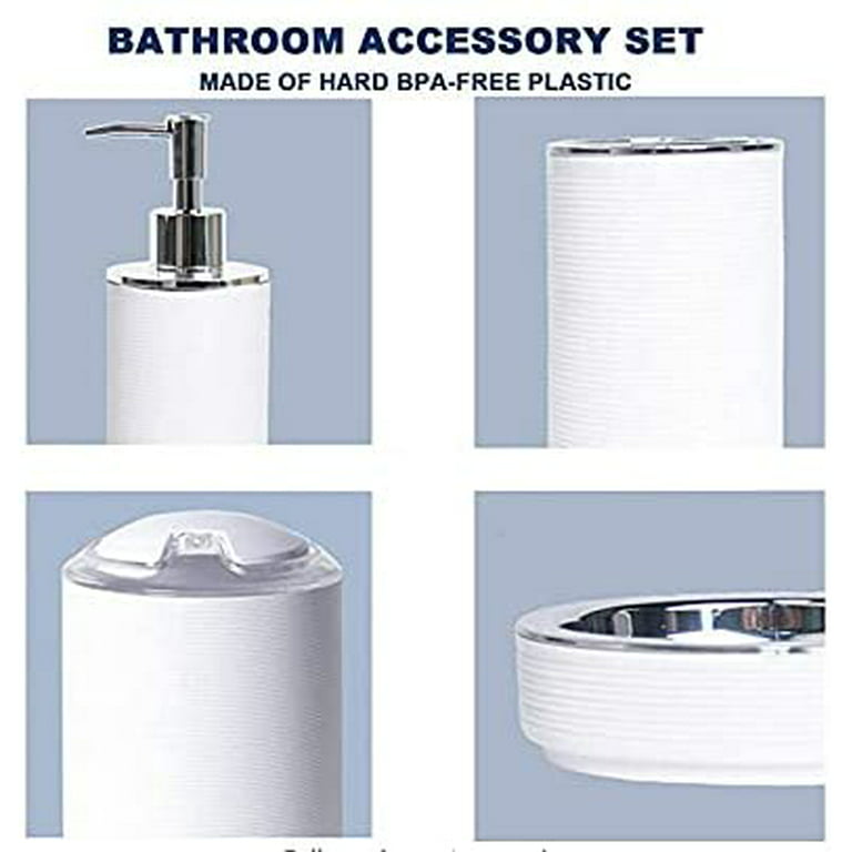 CERBIOR Bathroom Accessories Set 6 Piece Bath Ensemble Includes Soap  Dispenser, Toothbrush Holder, Toothbrush Cup, Soap Dish for Decorative  Countertop