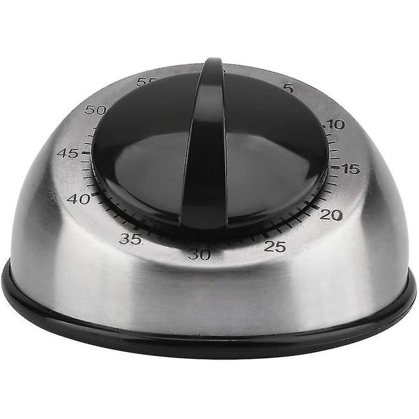 Temporizador de cocina de acero inoxidable, 60 minutos de temporizador mecánico para herramientas de extracción de cocina