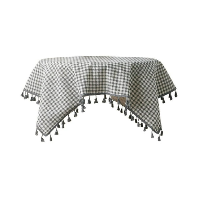 Feltree Tapis de Table en Coton Lin Floral avec Broderie, Protecteur de Table Résistant à la Chaleur pour Tables à Manger/café (90x90cm Lavable Multi-Usage Décor)