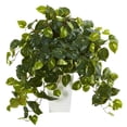 thumbnail image 1 of Nearly Natural 6402 Pothos Artificial Plant in White Tower Vase, 1 of 1