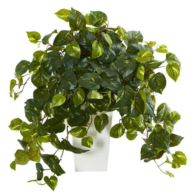 Nearly Natural 6402 Pothos Artificial Plant in White Tower Vase