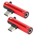 thumbnail image 1 of Type-c Adapter, Headset Adapter 2Pcs 2 In 1 Headphone Jack Adapter With Bent Freely For LeEco For, 1 of 8