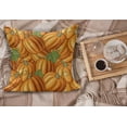 thumbnail image 2 of Harvest Fluffy Throw Pillow Cushion Cover, Pumpkins in a Vibrant Colored Pattern Natural Ingredients Vegetarian Organic Food, Decorative Square Pillow Case, 36" x 36", Orange Green, by Ambesonne, 2 of 5