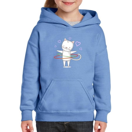Lovely Kitten W Hula Hoops Hoodie Juniors -Image by Shutterstock Large