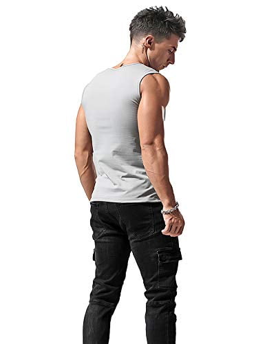 Babioboa Mens 3 Pack Gym Workout Tank Tops Y-Back Muscle Tee Stringer Bodybuilding Sleeveless T-Shirts