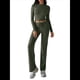 thumbnail image 1 of Conjuntos de 2 Piezas para Mujer, Larga, Cuello Redondo, Pantalones Acampanados de Cintura Alta, Conjuntos de Chándal, Ropa de Calle. Verde M, 1 of 10