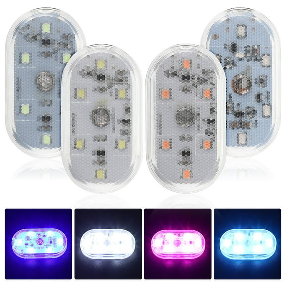 WHAMVOX 4 Pcs Car Interior Accessories Interior LED Lights for Cars 5.30X3.00X0.50CM