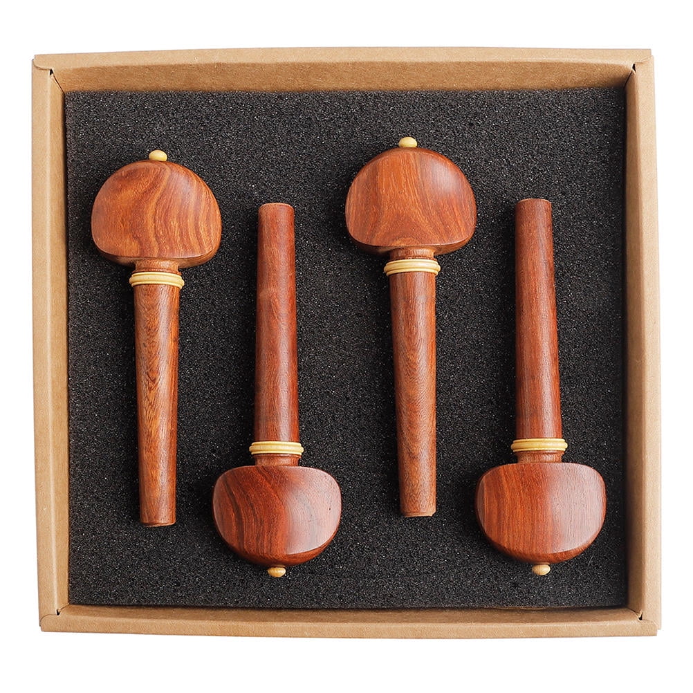 EXHUMKY 4Pcs Solid Wood Cello Accessories Tool for Instrument Accessory Chocolate