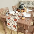 thumbnail image 3 of Halloween Table Runner Spooky Pumpkin Watercolor Burlap Table Decoration for Home Kitchen Dining Dinner Indoor Holiday Farmhouse Decor 13x36 Inch, 3 of 6