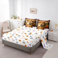 thumbnail image 5 of Feelyou Cartoon Chicken Pumpkin Full Size Bedding Sets, Spooky Bat Tombstone Full Size Bed in a Bag, Orange Brown, Halloween Reversible, 7-Piece, 5 of 7