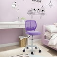 thumbnail image 2 of Pemberly Row Sponge Adjustable Mid Back Swivel Armless Office Chair in Purple, 2 of 11