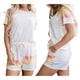 thumbnail image 2 of Conjunto de Pijama Suave con Estampado Multicolor para Mujer, Ropa de Dormir de Corta para Estar en Casa, de Verano, de 2 Piezas con Bolsillos M, 2 of 8