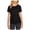 Black - richblack, variant on 1.STATE Womens Cinched Asymmetrical-Hem Basic T-Shirt, Black, Small