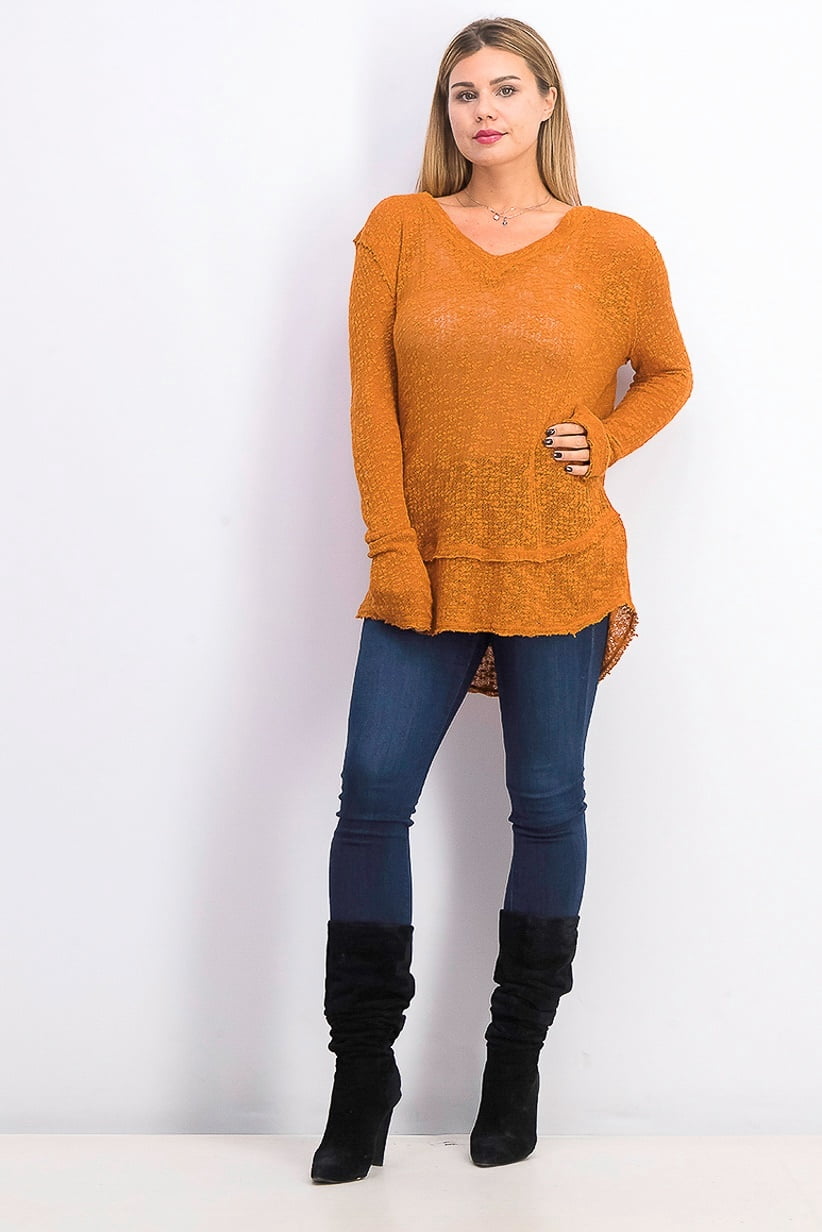 orange sheer top