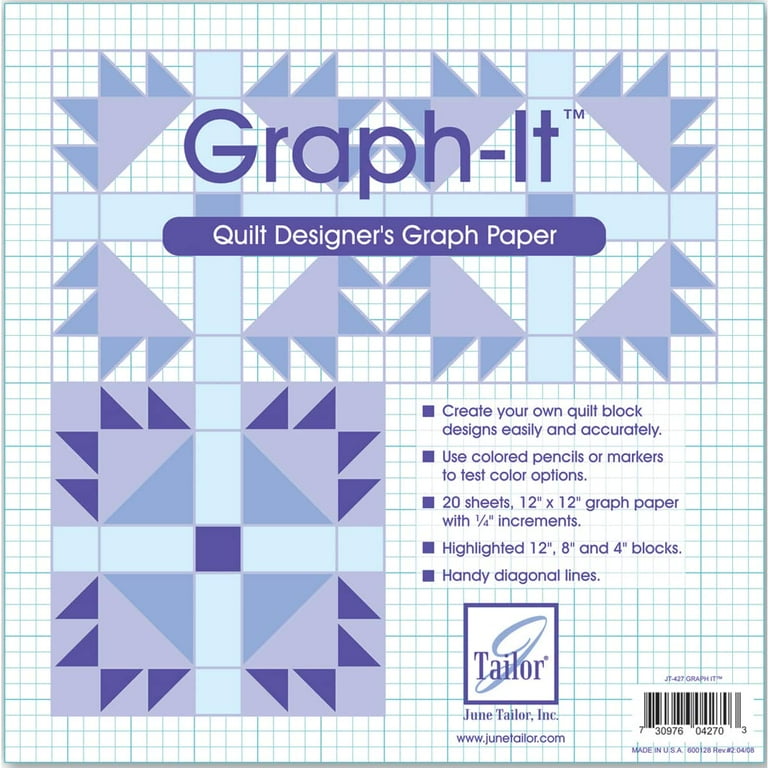 June Tailor Graph-It Graph Paper, 12 by 12-Inch, 20 Per