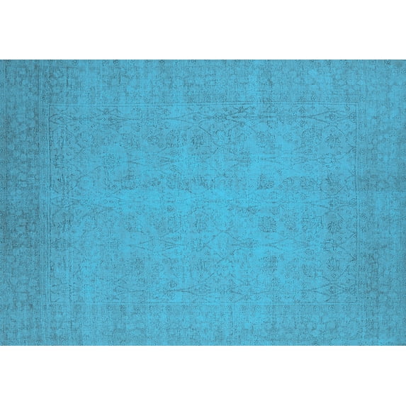 Ahgly Company Indoor Rectangle Oriental Light Blue Industrial Area Rugs, 5' x 7'