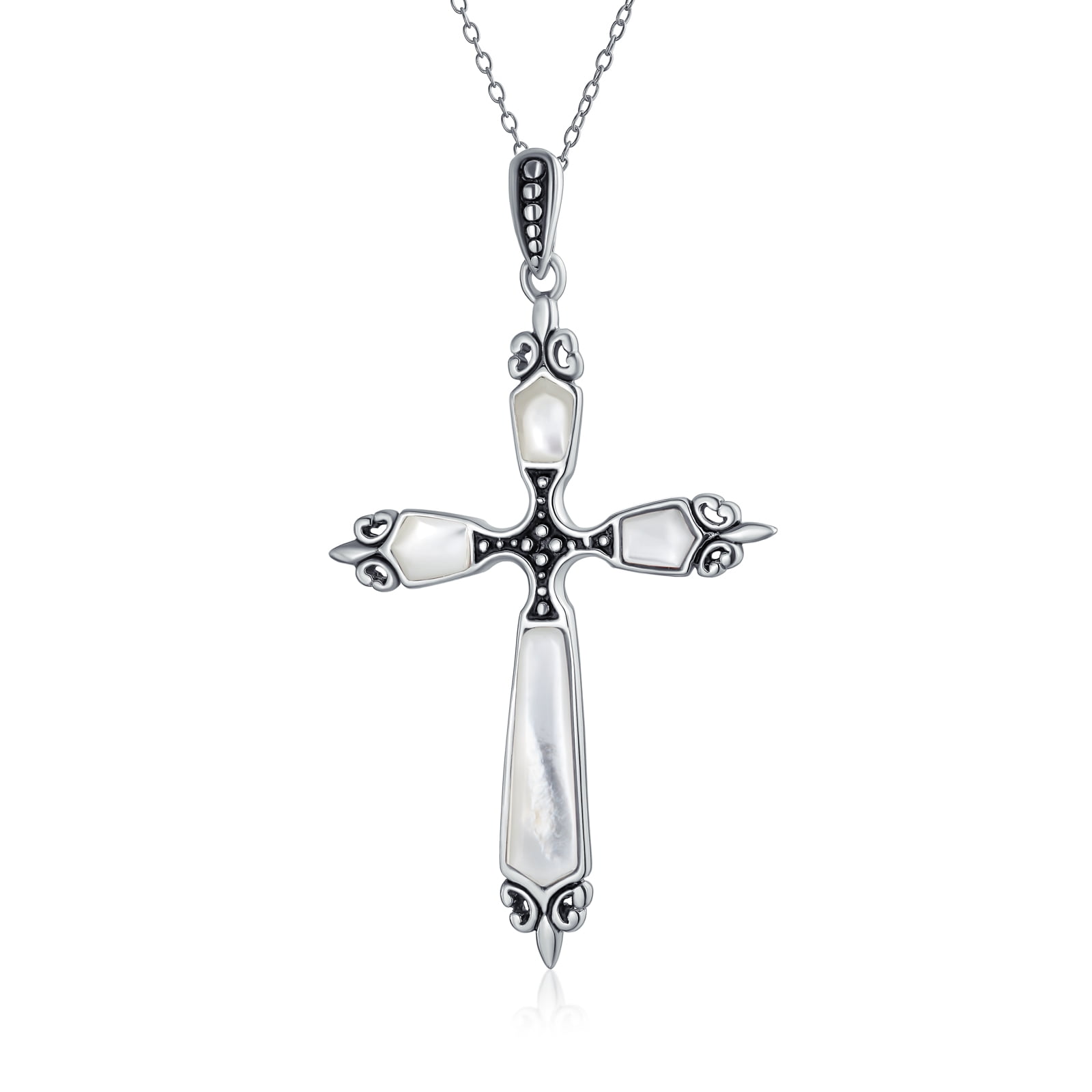 cross religious hearts pendant necklace vintage Sterling silver,925