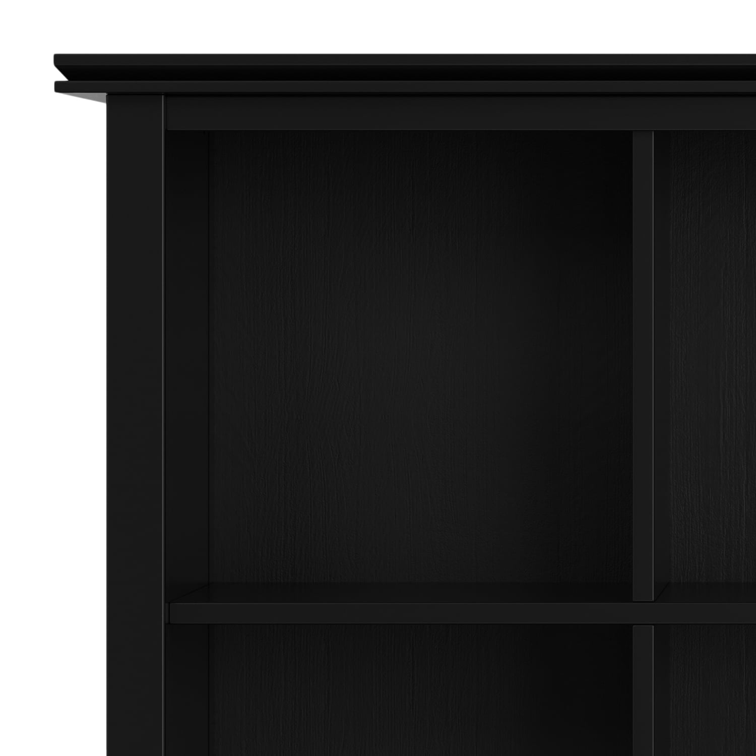 Simpli Home Artisan 45 inch x 43 inch Solid Wood Transitional 9 Cube Bookcase and Storage Unit in Black