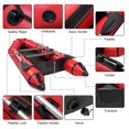 thumbnail image 2 of Water Adult Assault Boat Red Black/ Hard Deck & Paddle Lock - 726LB PVC Dinghy Kit w/ Pump, Oars & Bag, 2 of 10