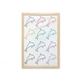 thumbnail image 1 of Sea Animals Wall Art with Frame, Dolphin Silhouettes Intelligent and Playful Fish Grace Marine Ocean Pattern, Printed Fabric Poster for Bathroom Living Room, 23" x 35", Multicolor, by Ambesonne, 1 of 2