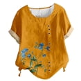 thumbnail image 1 of YLHFASHION T-shirt Décontracté à Manches Courtes pour Femmes Col Rond Tops Surdimensionnés Léger Doux Liquidation T-shirt à Manches Courtes pour Femmes, 1 of 2