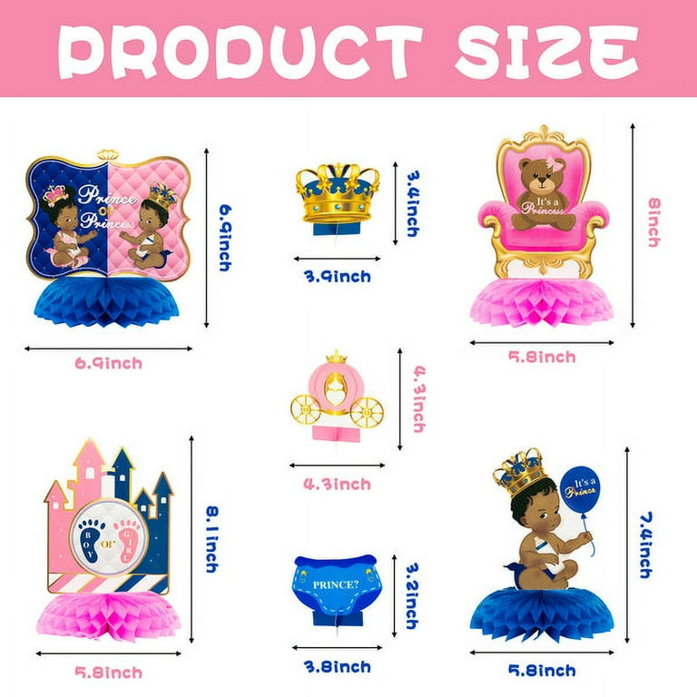 Haooryx 12Pcs African American Baby Gender Reveal Honeycomb
