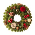 thumbnail image 2 of Bcylexb Christmas Wreaths for Front Door, 13.8" Realistic Decorative Pine Wreaths with Ball Winter Holiday Decor for Outdoor Window Door Home, 2 of 6