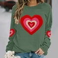 thumbnail image 3 of Felirenzacia 5XL Women’s Valentine Hoodie Cute Graphic Love Theme Long Sleeve Comfortable Top, Army Green,M, 3 of 5