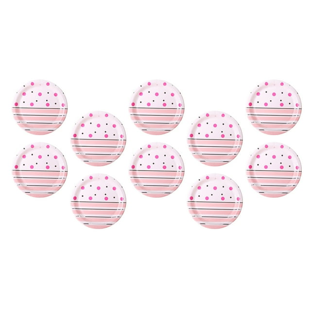 Platos de papel Macarena para fiesta Rosado