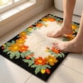 thumbnail image 2 of Unique Bargains Modern Printed Soft Absorbent Shaggy Bath Mat Non Slip Black 32" x 20", 2 of 6