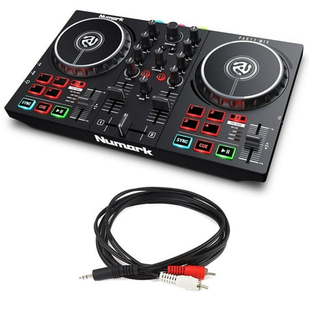 Numark Party Mix MKII w/ 1/8" to Dual RCA Cable Bundle