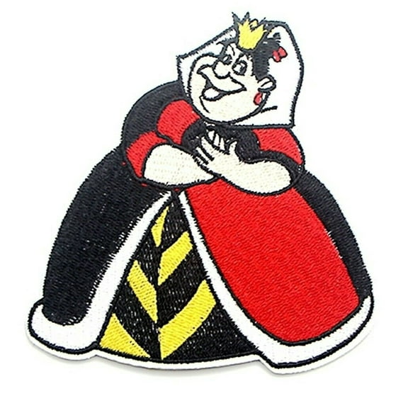 Alice in Wonderland Queen of Hearts 3 1/2 Inches Tall Embroidered Iron On Patch