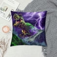 thumbnail image 2 of Orinice Dinosaur Lightning Mountain Graphic Decorative Throw Pillow Cover for Home Couch Living Room Bed Sofa Square - Pack of 1 24x24in, 2 of 5