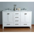 thumbnail image 3 of Stufurhome  60 inch Malibu Pure White Double Sink Bathroom Vanity, 3 of 7