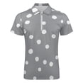 thumbnail image 4 of Simple Gray And White Polka Dots Men Zipper T-shirt Summer Casual Short Sleeve T-shirt Top, 4 of 7