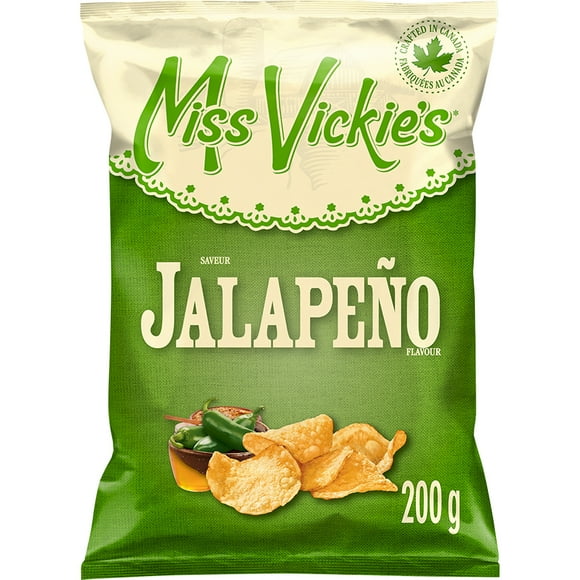 Miss Vickie's Jalapeño flavour kettle cooked potato chips, 200GM