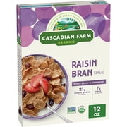 Cascadian Farm Organic Raisin Bran Cereal, Made with Wheat Bran Flakes, 12 oz