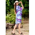 thumbnail image 2 of Brisas Hand Painted Purple/Blue Beach Cover Up for Women Used as Swimsuit, Cardigan, Kimono for Super Soft Loungewear, Travel and Holiday - Diamond Pattern, 2 of 4