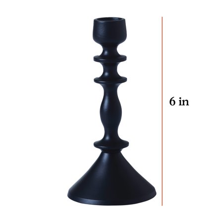 Beautiful Metal Taper Candle Holder by Drew Barrymore, 6, Black