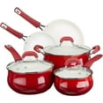 thumbnail image 1 of Oster Corbett 8 Piece Aluminum Cookware Set, Gradient Red with Soft Touch Bakelite Handle, 1 of 2