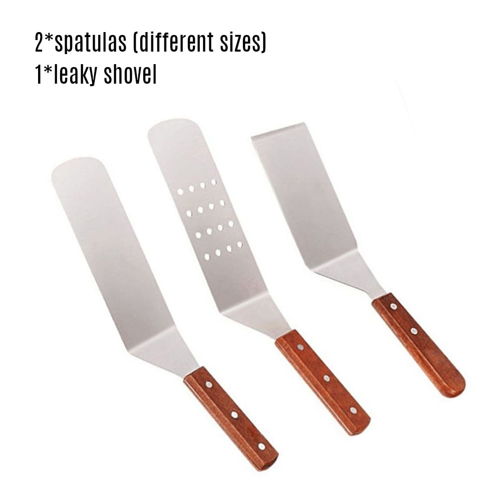 Details about   Professional Griddle Spatula Camp Kit Accessory Grill Tool Scrapper Frying Set 