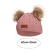 thumbnail image 2 of Gorro de punto con pompón doble de color para invierno para niños pequeños, 2 of 5