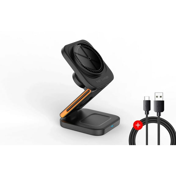 Foldable Magnetic Wireless Charging Station for iPhone, Apple Watch and AirPods