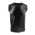 thumbnail image 2 of Camisa Sin Mangas Con Estampado De Cuero De PU De Los Hombres Camisa Sin Mangas Con Cuello Musculoso Camiseta Con Axila Metálica Ropa Interior Macarena Camiseta para hombre, 2 of 8